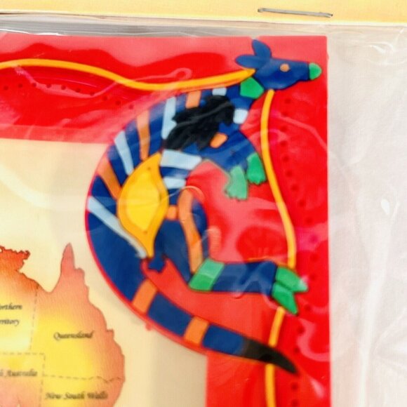 NEW Vintage Australian Aboriginal Picture Frame Kangaroo Dot Art 3.5" x 2.75" - Picture 3 of 12